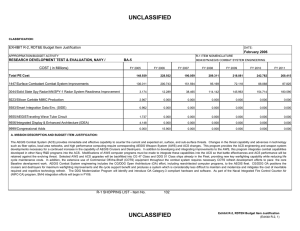 UNCLASSIFIED EXHIBIT R-2, RDT&amp;E Budget Item Justification COST ( in Millions) February 2006