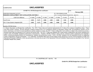 UNCLASSIFIED EXHIBIT R-2, RDT&amp;E Budget Item Justification COST ($ in Millions) February 2006