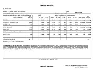 UNCLASSIFIED EXHIBIT R-2, RDT&amp;E Budget Item Justification COST ($ in Millions) February 2006