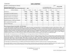 UNCLASSIFIED EXHIBIT R-2, RDT&amp;E Budget Item Justification February 2006