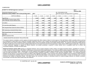 UNCLASSIFIED EXHIBIT R-2, RDT&amp;E Budget Item Justification February 2006