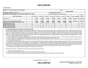 UNCLASSIFIED EXHIBIT R-2, RDT&amp;E Budget Item Justification February 2006