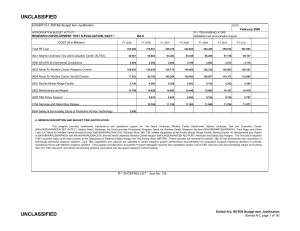 UNCLASSIFIED EXHIBIT R-2, RDT&amp;E Budget Item Justification COST ($ in Millions) February 2006