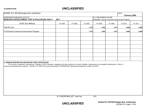 UNCLASSIFIED EXHIBIT R-2, RDT&amp;E Budget Item Justification February 2006