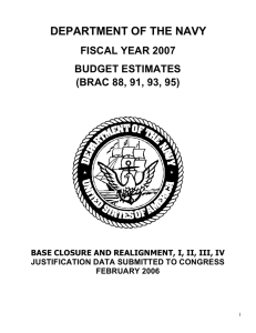DEPARTMENT OF THE NAVY FISCAL YEAR 2007 BUDGET ESTIMATES