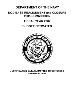 DEPARTMENT OF THE NAVY DOD BASE REALIGNMENT and CLOSURE 2005 COMMISSION