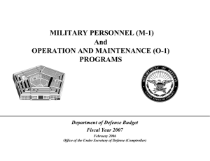 MILITARY PERSONNEL (M-1) And OPERATION AND MAINTENANCE (O-1) PROGRAMS