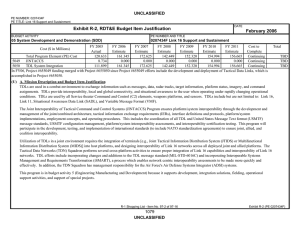 Exhibit R-2, RDT&amp;E Budget Item Justification February 2006 UNCLASSIFIED