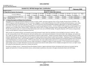 Exhibit R-2, RDT&amp;E Budget Item Justification February 2006 UNCLASSIFIED