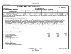 Exhibit R-2, RDT&amp;E Budget Item Justification February 2006 UNCLASSIFIED