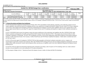 Exhibit R-2, RDT&amp;E Budget Item Justification February 2006 UNCLASSIFIED