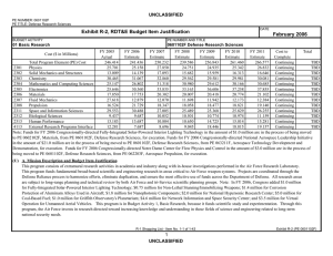 Exhibit R-2, RDT&amp;E Budget Item Justification February 2006 UNCLASSIFIED