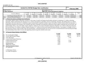 Exhibit R-2, RDT&amp;E Budget Item Justification February 2006 UNCLASSIFIED