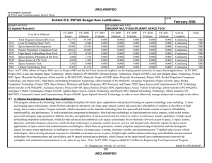 Exhibit R-2, RDT&amp;E Budget Item Justification February 2006 UNCLASSIFIED