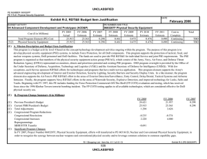 Exhibit R-2, RDT&amp;E Budget Item Justification February 2006 UNCLASSIFIED