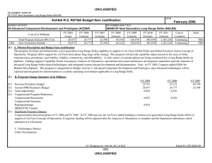 Exhibit R-2, RDT&amp;E Budget Item Justification February 2006 UNCLASSIFIED