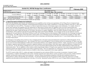 Exhibit R-2, RDT&amp;E Budget Item Justification February 2006 UNCLASSIFIED