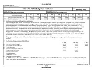 Exhibit R-2, RDT&amp;E Budget Item Justification February 2006 UNCLASSIFIED