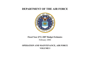 DEPARTMENT OF THE AIR FORCE Fiscal Year (FY) 2007 Budget Estimates