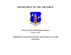 DEPARTMENT OF THE AIR FORCE Fiscal Year (FY) 2007 Budget Estimates