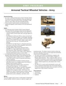 Armored Tactical Wheeled Vehicles - Army