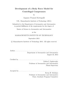 Development of a Body Force Model for Centrifugal Compressors Anjaney Pramod Kottapalli