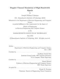 Doppler Channel Emulation of High-Bandwidth Signals Joseph William Colosimo