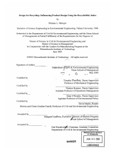 Design  for Recycling:  Influencing  Product Design ... by Brianne  L.  Metzger 1998