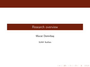 Research overview Murat Demirbaş SUNY Buffalo
