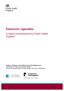 Electronic cigarettes  A report commissioned by Public Health England