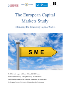 The European Capital Markets Study Estimating the Financing Gaps of SMEs