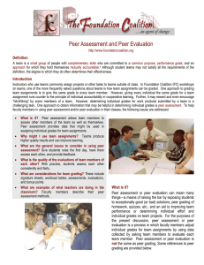 Peer Assessment and Peer Evaluation  Definition