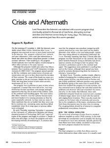 Crisis and Aftermath THE .INTERNEl” WORM