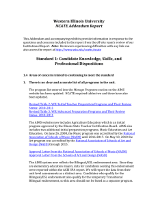 Western Illinois University  NCATE Addendum Report
