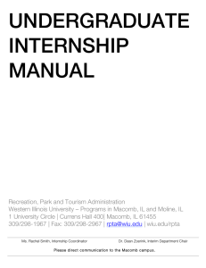 UNDERGRADUATE INTERNSHIP MANUAL