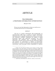 ARTICLE TRACERMARKS: A PROPOSED INFORMATION INTERVENTION