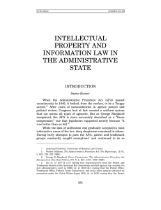 INTELLECTUAL PROPERTY AND INFORMATION LAW IN THE ADMINISTRATIVE