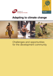 Adapting to climate change Challenges and opportunities for the development community IDS_Master Logo