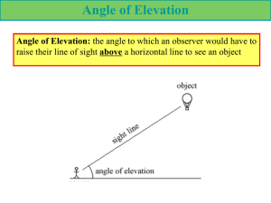 Angle of Elevation Angle of Elevation: above