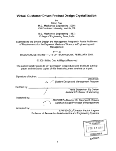 Virtual Customer  Driven  Product Design  Crystallization
