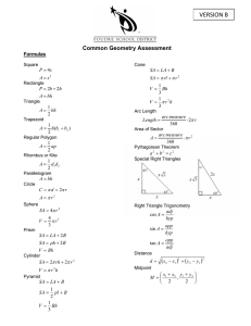 Common Geometry Assessment π