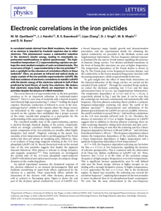Electronic correlations in the iron pnictides LETTERS *