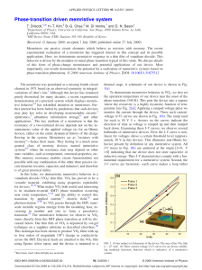 Phase-transition driven memristive system T. Driscoll, H.-T. Kim, B.-G. Chae,