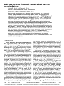 Guiding  center  atoms:  Three-body  recombination