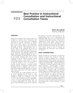 103 Best Practice in Instructional Consultation and Instructional Consultation Teams