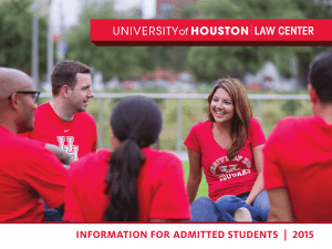 INFORMATION FOR ADMITTED STUDENTS  |  2015