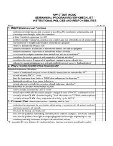 UW-STOUT IACUC SEMIANNUAL PROGRAM REVIEW CHECKLIST  INSTITUTIONAL POLICIES AND RESPONSIBILITIES