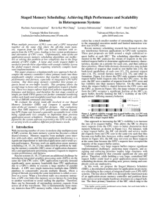 Staged Memory Scheduling: Achieving High Performance and Scalability in Heterogeneous Systems