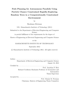 Path Planning for Autonomous Parafoils Using Particle Chance Constrained Rapidly-Exploring