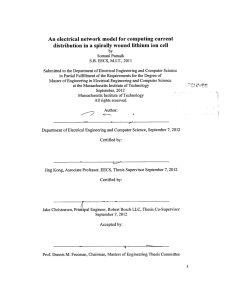 An  electrical  network model  for computing ... distribution in a spirally wound  lithium ion  cell